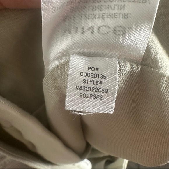 VINCE Crop Wide Leg Pant Light Dove Grey Linen Blend Stretch Size 2 - Picture 9 of 13
